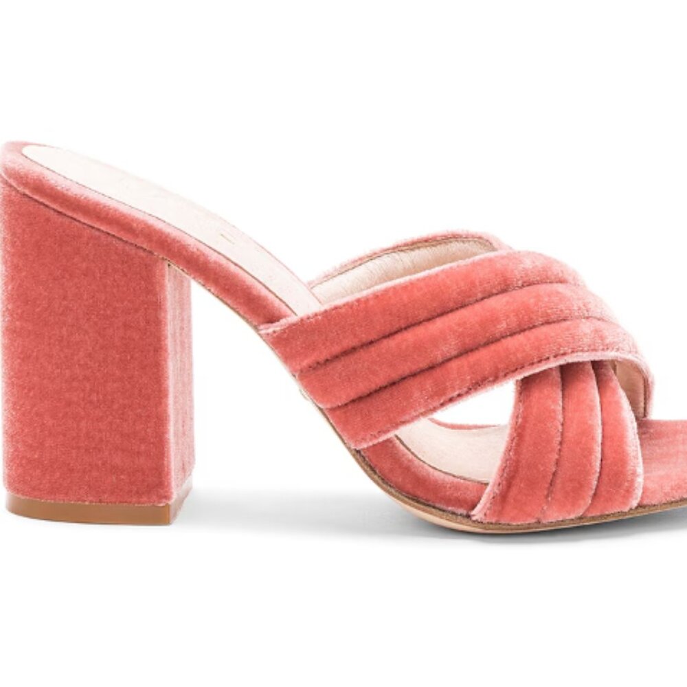 RAYE bella mule blush velvet